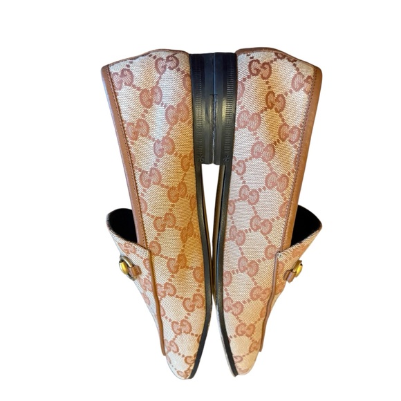 Gucci New Jordaan GG Supreme Monogram Canvas Loafer Beige  EU 37.5 US 7.5 - Picture 6 of 11